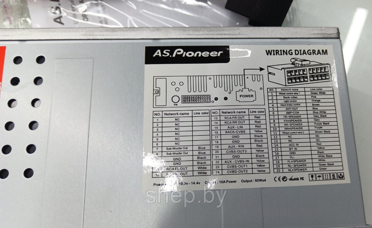 Выдвижная 1DIN магнитола AS.Pioneer AS-7706 с сенсорным 7 дюймовым HD экраном, Bluetooth, AUX, USB + Пульт ДУ - фото 6 - id-p224916376