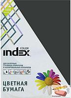 Бумага цветная Index Color, А4, плотность 80 г/м2, 100 листов, черная, арт.IC99/100