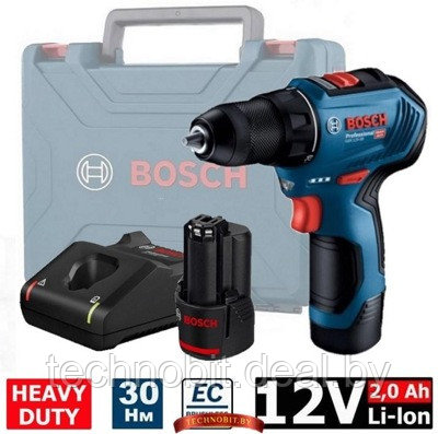 Аккумуляторная дрель-шуруповерт Bosch GSR 12V-30 Professional (06019G9000) 2 акк. 2 А/ч, бесщет., чемодан - фото 1 - id-p162641439