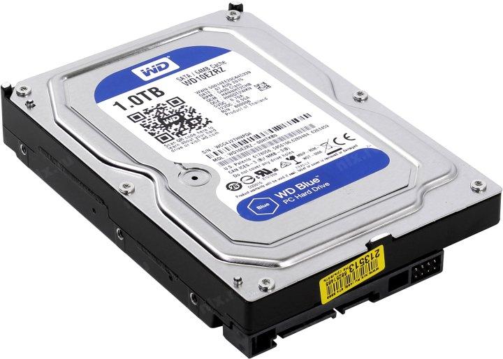 Жёсткий диск HDD 1 Tb SATA 6Gb/s Western Digital Blue WD10EZRZ 3.5" 5400rpm 64Mb - фото 1 - id-p224923738