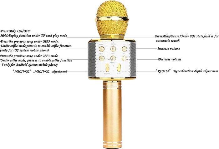 Микрофон Wster WS-858 (золотистый) - фото 2 - id-p224924161