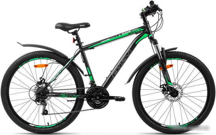 Велосипед AIST Quest Disc 26 р.20 2021 (серый/зеленый) - фото 1 - id-p224924489