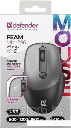 Мышь Defender Feam MM-296 (черный/серый), фото 2