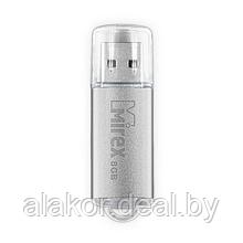 USB Flash-накопитель Mirex UNIT SILVER, USB 2.0 Type-A, 8GB, металлический корпус, колпачок, цвет серебро