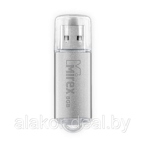 USB Flash-накопитель Mirex UNIT SILVER, USB 2.0 Type-A, 8GB, металлический корпус, колпачок, цвет серебро - фото 1 - id-p224933597