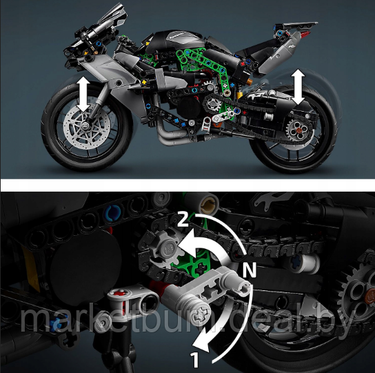 Конструктор LEGO Technic 42170 Мотоцикл Kawasaki Ninja H2R Motorcycle - фото 8 - id-p224933551