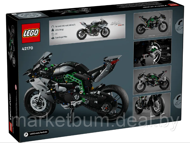 Конструктор LEGO Technic 42170 Мотоцикл Kawasaki Ninja H2R Motorcycle - фото 2 - id-p224933551