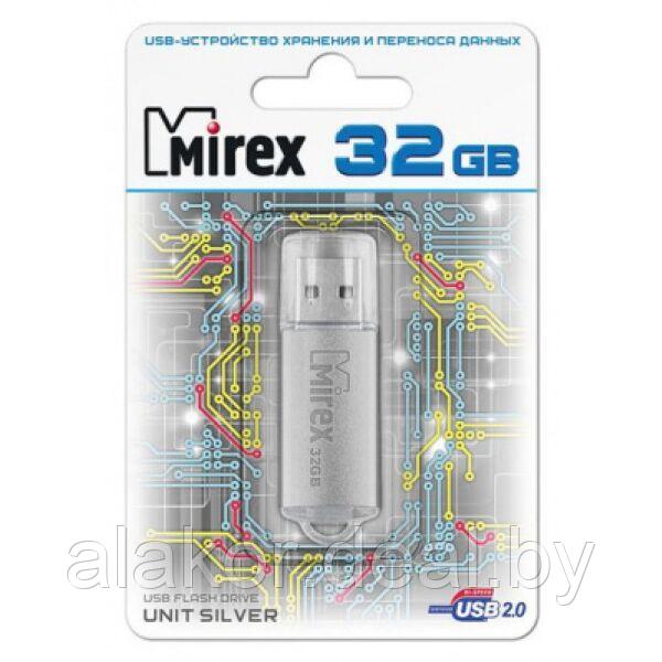 USB Flash-накопитель Mirex UNIT SILVER, USB 2.0 Type-A, 32GB, металлический корпус, колпачок, цвет серебро - фото 2 - id-p224933651