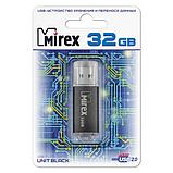 USB Flash-накопитель Mirex UNIT BLACK, USB 2.0 Type-A, 32GB, металлический корпус, колпачок, цвет черный, фото 2
