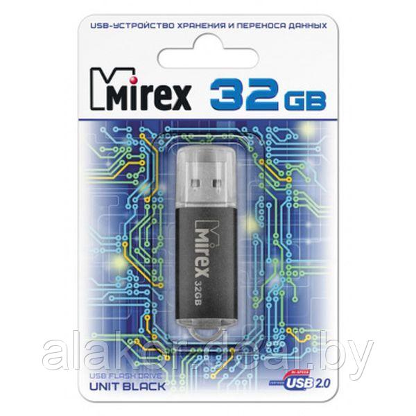USB Flash-накопитель Mirex UNIT BLACK, USB 2.0 Type-A, 32GB, металлический корпус, колпачок, цвет черный - фото 2 - id-p224933843