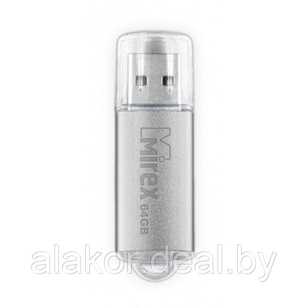 USB Flash-накопитель Mirex UNIT SILVER, USB 2.0 Type-A, 64GB, металлический корпус, колпачок, цвет серебро