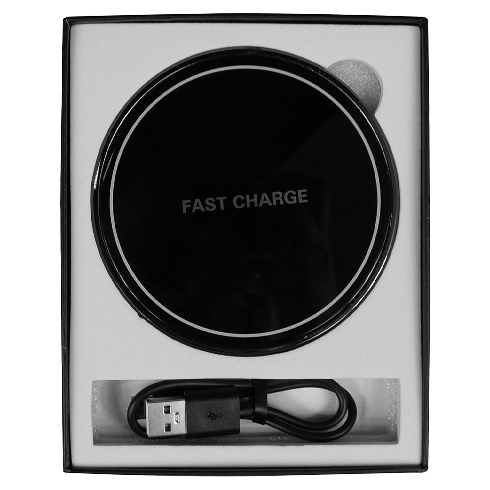 Настольная беспроводная зарядка MyEnergy 15 watt, черная, в подарочной упаковке - фото 1 - id-p224934294