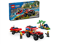 Конструктор LEGO City 60412 Пожарная машина 4х4 со спасательным катером