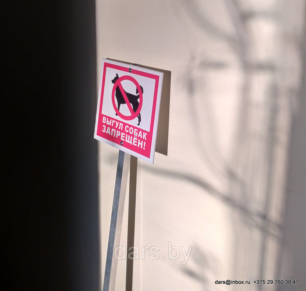 Табличка Выгул собак запрещен - фото 2 - id-p38122916