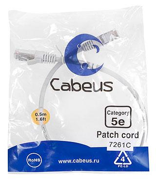 Патч-корд Cabeus PC-FTP-RJ45-Cat.5e-0.5m Кат.5е 0.5 м серый - фото 1 - id-p224950239