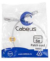 Патч-корд Cabeus PC-FTP-RJ45-Cat.5e-0.5m-LSZH Кат.5е 0.5 м серый