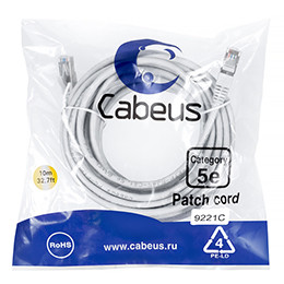 Патч-корд Cabeus PC-FTP-RJ45-Cat.5e-10m Кат.5е 10 м серый - фото 1 - id-p224950243