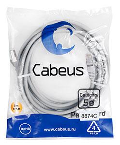 Патч-корд Cabeus PC-FTP-RJ45-Cat.5e-15m-LSZH Кат.5е 15 м серый - фото 1 - id-p224950246