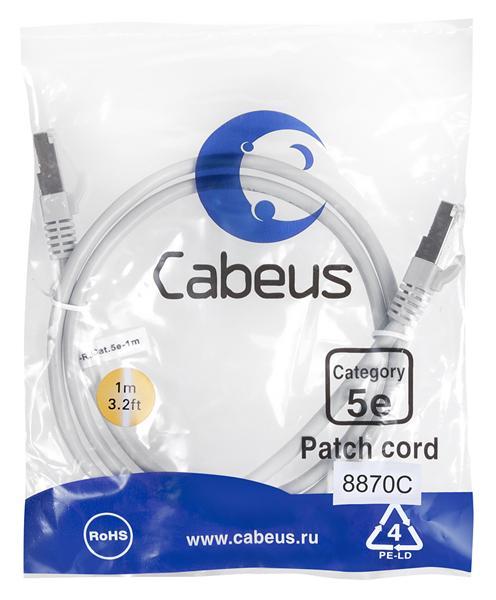 Патч-корд Cabeus PC-FTP-RJ45-Cat.5e-1m-LSZH Кат.5е 1 м серый - фото 1 - id-p224950248