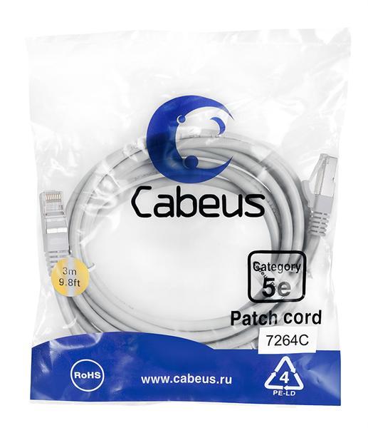 Патч-корд Cabeus PC-FTP-RJ45-Cat.5e-3m Кат.5е 3 м серый - фото 1 - id-p224950253