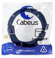 Патч-корд Cabeus PC-SSTP-RJ45-Cat.8-3m-LSZH Кат.8 3 м серый