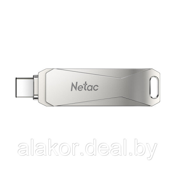 OTG USB Flash-накопитель NETAC U782C, USB 3.0 Type-A/Type-C, 128GB, раскладной метал. корпус, цвет металлик - фото 1 - id-p224950058