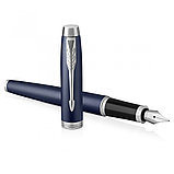 Шариковая Ручка перьевая F "IM Matte Blue CT", серебристый/синий, фото 3