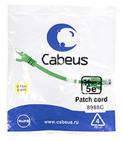 Патч-корд Cabeus PC-UTP-RJ45-Cat.5e-0.15m-GN Кат.5е 0.15 м зеленый