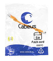 Патч-корд Cabeus PC-UTP-RJ45-Cat.5e-0.15m-OR-LSZH Кат.5е 0.15 м оранжевый