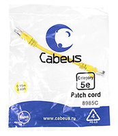 Патч-корд Cabeus PC-UTP-RJ45-Cat.5e-0.15m-YL Кат.5е 0.15 м желтый (8985c)