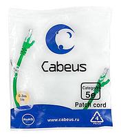 Патч-корд Cabeus PC-UTP-RJ45-Cat.5e-0.3m-GN-LSZH Кат.5е 0.3 м зеленый