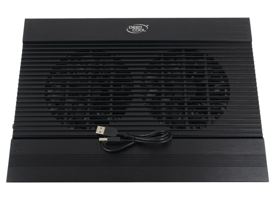 Подставка для ноутбука Deepcool N8 Black 380x278x55мм 3xUSB 2x 140ммFAN 1244г алюминий черный - фото 1 - id-p224950488