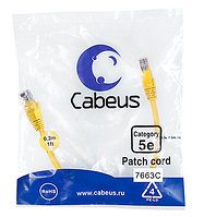 Патч-корд Cabeus PC-UTP-RJ45-Cat.5e-0.3m-YL Кат.5е 0.3 м желтый