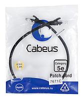 Патч-корд Cabeus PC-UTP-RJ45-Cat.5e-0.5m-BK Кат.5е 0.5 м черный