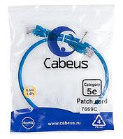 Патч-корд Cabeus PC-UTP-RJ45-Cat.5e-0.5m-BL-LSZH Кат.5е 0.5 м синий