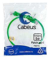 Патч-корд Cabeus PC-UTP-RJ45-Cat.5e-0.5m-GN Кат.5е 0.5 м зеленый