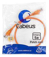 Патч-корд Cabeus PC-UTP-RJ45-Cat.5e-0.5m-OR Кат.5е 0.5 м оранжевый