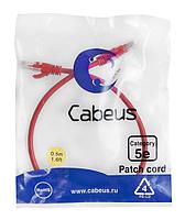 Патч-корд Cabeus PC-UTP-RJ45-Cat.5e-0.5m-RD Кат.5е 0.5 м красный