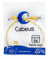 Патч-корд Cabeus PC-UTP-RJ45-Cat.5e-0.5m-YL-LSZH Кат.5е 0.5 м желтый