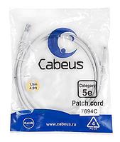 Патч-корд Cabeus PC-UTP-RJ45-Cat.5e-1.5m-WH Кат.5е 1.5 м белый