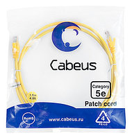 Патч-корд Cabeus PC-UTP-RJ45-Cat.5e-1.5m-YL-LSZH Кат.5е 1.5 м желтый