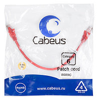 Патч-корд Cabeus PC-UTP-RJ45-Cat.6-0.3m-RD Кат.6 0.3 м красный