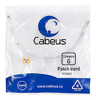 Патч-корд Cabeus PC-UTP-RJ45-Cat.6-0.3m-WH Кат.6 0.3 м белый