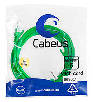 Патч-корд Cabeus PC-UTP-RJ45-Cat.6-2m-GN Кат.6 2 м зеленый