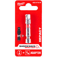 Адаптер ударный с 1/4" Hex на 1/4" квадрат Shockwave Impact Duty Milwaukee (4932471826)