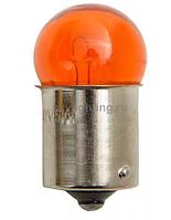 Лампа 12V 5W с цоколем BA15s R5W желтая Диалуч (уп.10шт)