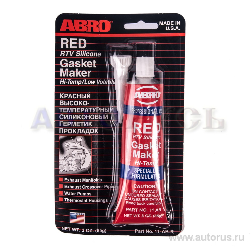 Герметик ABRO 85g силиконовый красный США - фото 1 - id-p224917200