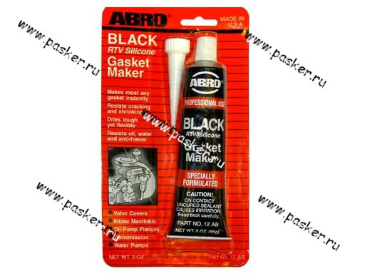 Герметик ABRO 85g силиконовый черный MASTERS