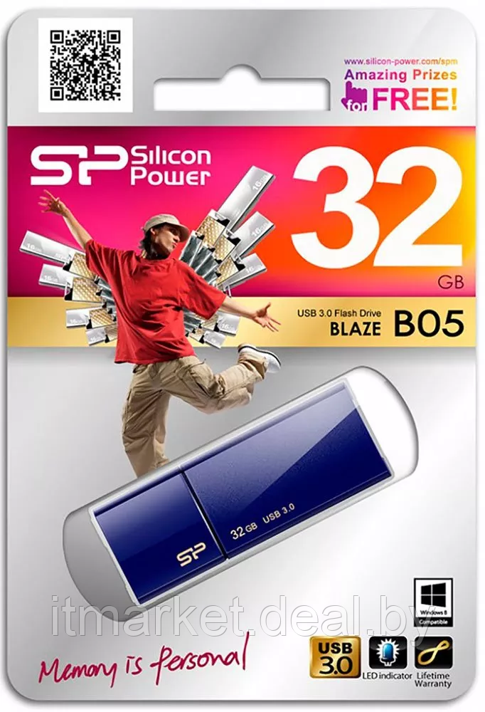 Usb flash disk 32Gb Silicon-Power B05 3.0 Deep Blue (SP032GBUF3B05V1D) - фото 5 - id-p224951480