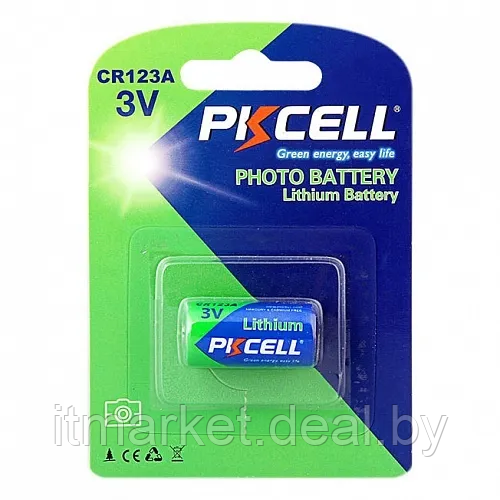 Батарейка PKCELL CR123A-1B - фото 1 - id-p224951502